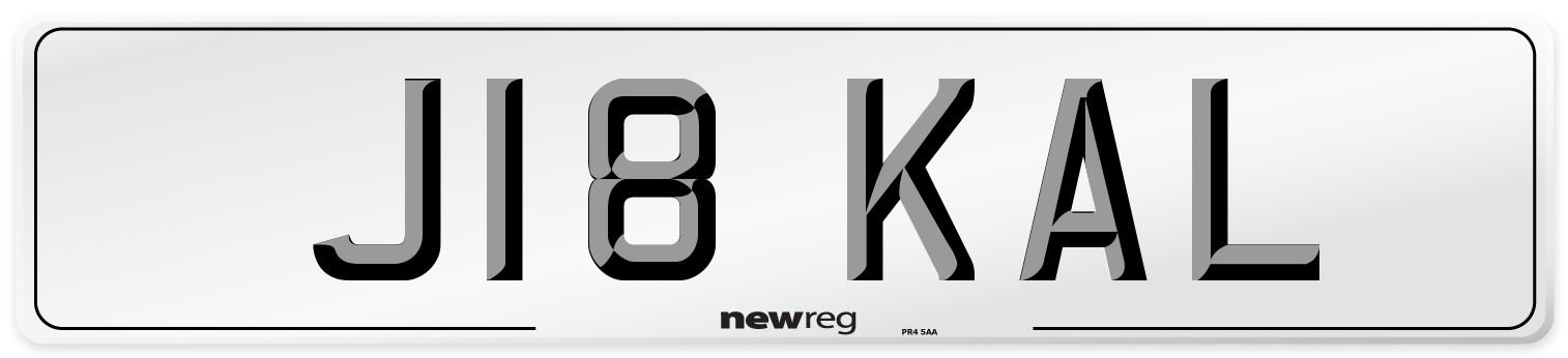 J18 KAL Number Plate from New Reg